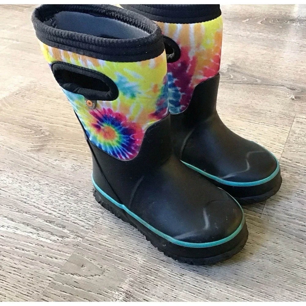 Bogs Toddler Size 9 Waterproof Snow Winter Boots Kids Grasp Tie Dye Boots